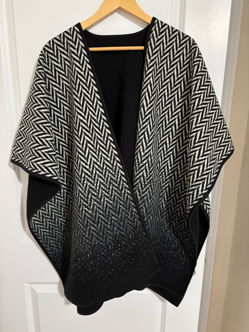 Two-sided Black and White Poncho